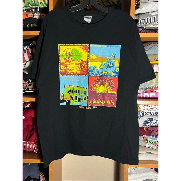 Vintage Y2K Robert Earl Keen Farm Fresh Rose Hotel Tee - Picture 1 of 4
